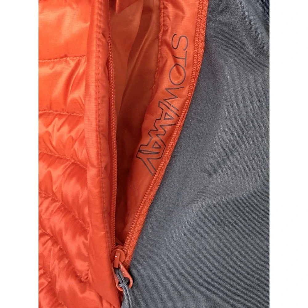 Jack Wolfskin Mens Routeburn Pro Duck Down Blend Orange Puffer Vest Size Large